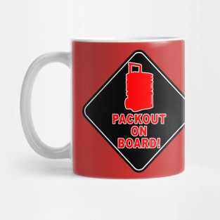 Packout on Board Black- Baby on Board Parody Mug